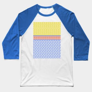 Japanese Style Geometric Motif Shibori Pattern Baseball T-Shirt